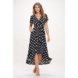 WEST K Women's Georgia Faux Wrap Dress with High-Low Hem and Tie Waist - 1 of 4