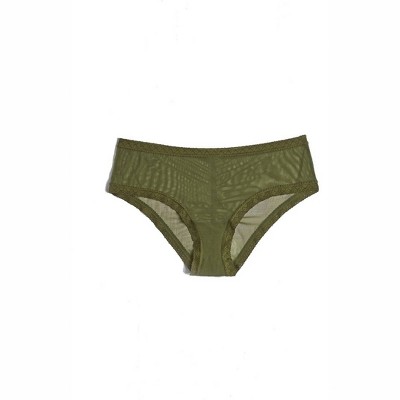 Women's Mesh Lace Trim Hipster Panty - Blush Lingerie