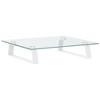 vidaXL Monitor Stand White 15.7 in.x13.8 in.x3.1 in. Tempered Glass and Metal - 2 of 4