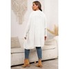 Womens Plus Size Cardigan Long Sleeves Mid Length Knit Sweater Open Front Casual Coat With Pockets - 4 of 4