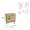 Okak 3-Drawer Dresser,Chest of Drawers with Handles and Legs,Wood Finish Storage Cabinets for Living Room,Entryway,Beige - 3 of 4