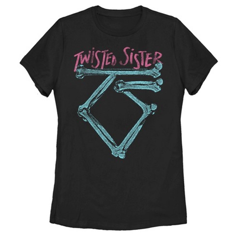 Women s Twisted Sister Neon Logo T Shirt Black Medium