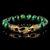 Crucible Men's Green Tiger Eye Stone Bead Antiqued Lobster Clasp Bracelet (10mm) - 8" - 3 of 4