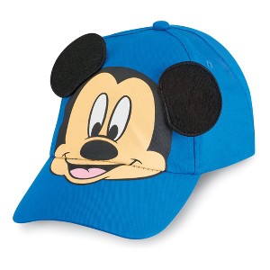 Collections Etc Adjustable Mickey Mouse Kids Baseball Hat with Ears Gender Neutral - 1 of 3