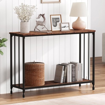 41.5" Narrow Console Table - Engineered Wood & Metal Frame, Slim Sofa Table for Living Room/Foyer