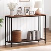 Narrow Entryway Table, Console Table with Storage Shelves, Thin Behind Couch Table, Skinny Sofa Table, Gray Entry Tabley - 4 of 4