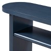 GlasFlength Console Tables Modern Minimalist Entryway Table with Rounded Edges and Shelf Elegant Design for Living Room, Blue, 47.8"*15"*30" - 3 of 4