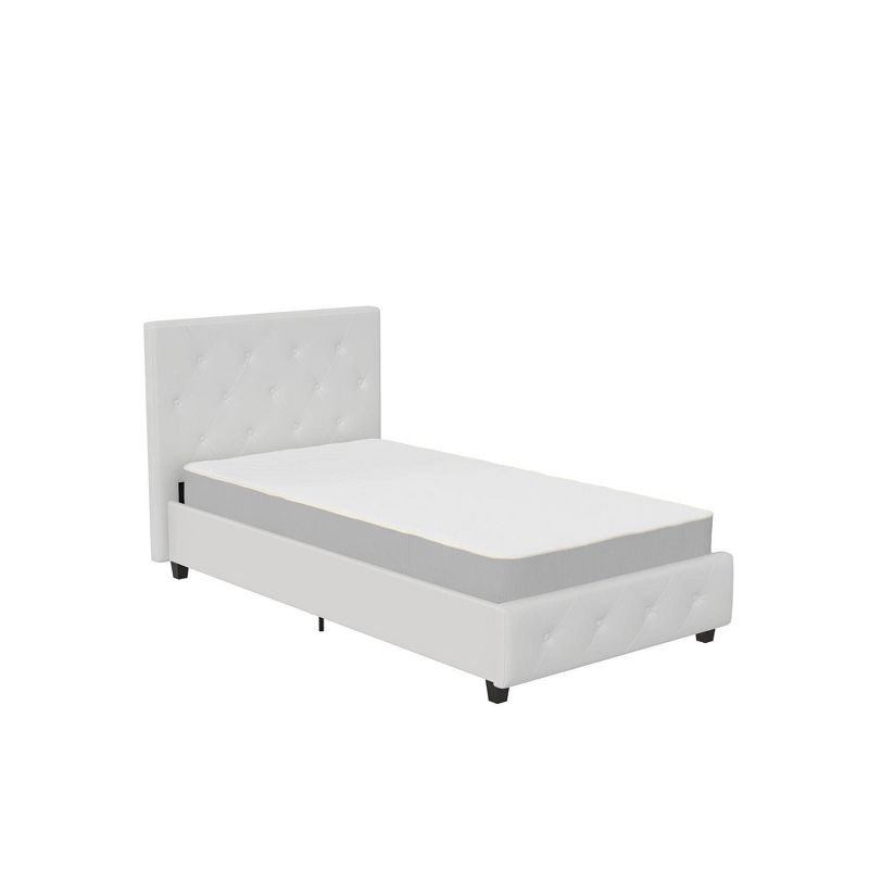 Dakota Upholstered Bed with Signature Sleep Dream on 8&#34; Pocket Spring Mattress White - Dorel Home Products, 1 of 13