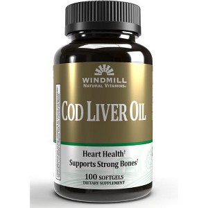 Windmill Natural vitamins Cod Liver Oil Softgels , 100 Ct - 1 of 2