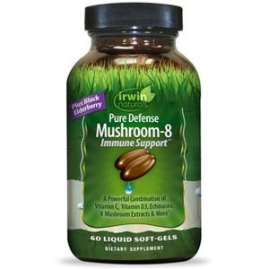 Irwin Naturals Herbal Supplements Pure Defense Mushroom-8 Immune Support Softgel 60ct. - 1 of 2