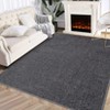 Indoor Modern Solid Textured Floor Carpet Low Pile Non Slip Washable Area Rugs - 3 of 4
