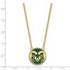 Black Bow Jewelry 14k Yellow Gold Plated Sterling Silver Colorado State Rams NCAA Necklace 18 Inch - 2 of 4
