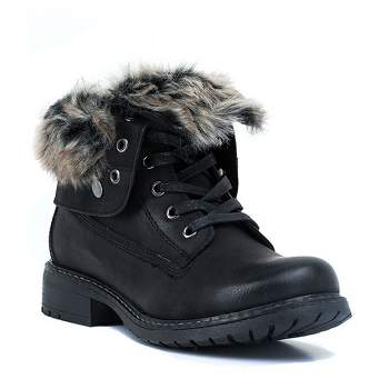 GC Shoes Trudie Fur Lace Up Combat Boots