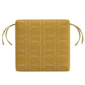 Skyline Furniture 18"x18" Outdoor Chair Cushion Bogo Citrine: Handmade, Fade & Water-Resistant, Zipper Closure - 1 of 4