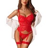 Avidlove Lingerie for Women Lace Corset and Panty Outfits Garter Lingerie Sets - 3 of 4