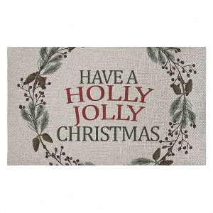 Stupell Industries Holly Jolly Christmas Sentiment Printed Outdoor Imitation Sisal Door Mat, design by Kim Allen - 1 of 4