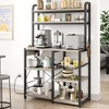 Coucheta 6-Tier Bakers Rack with Power Outlet & Drawer, Industrial Kitchen Cart with Coffee Station, Storage Shelves for Dining & Living Room - 3 of 4