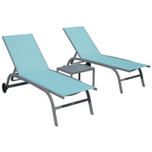 PAGED Outdoor Lounge Chairs Set with Wheels,Outdoor Chaise Lounge with 5 Adjustable Position for Patio,Beach,Yard - 1 of 4