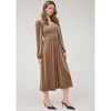 August Sky Women's Velvet Long Sleeve Smocked Midi Dress - 3 of 4