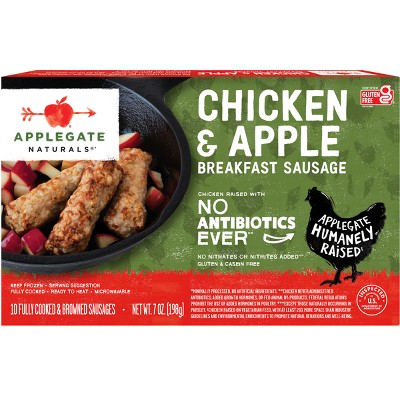 Applegate Naturals Chicken & Apple Breakfast Sausages - Frozen - 7oz/10ct