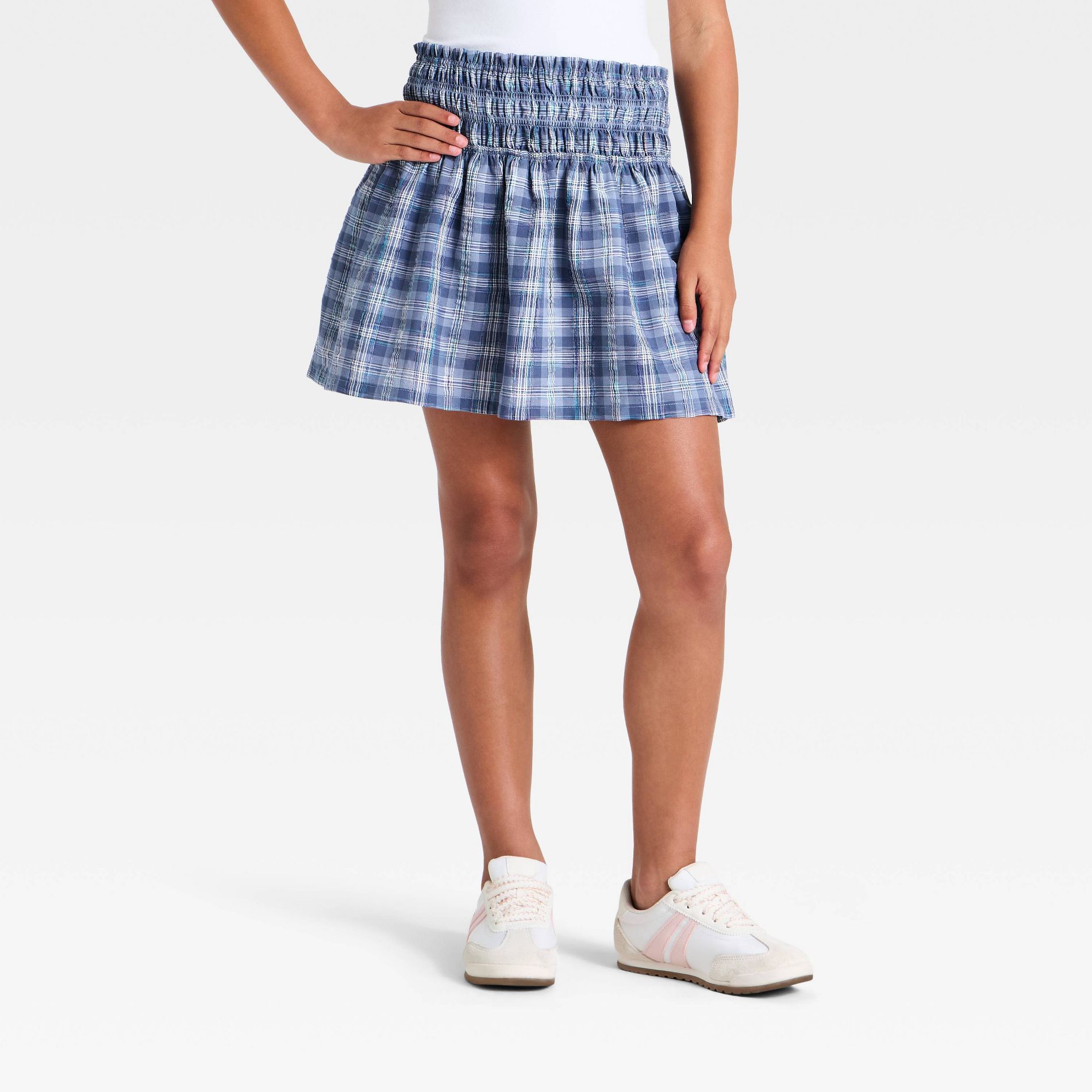 Girls' Smocked Plaid Skort - art class™