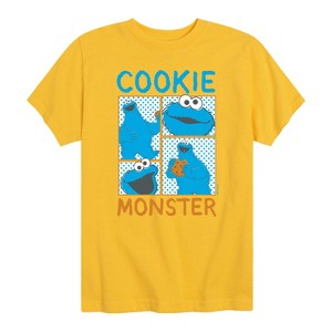 Boys' - Sesame Street - Cookie Monster Grid Short Sleeve Graphic T-Shirt - 1 of 4