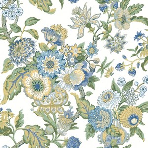 RoomMates Waverly Graceful Garden Blue Peel and Stick 1pc Wallpaper - 1 of 4