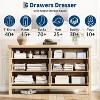 GAOMON Fluted 6 Drawer Dresser for Bedroom, 47.4'' Wide Mid Century Modern Chest of Drawers, Wooden Fluted Dresser Chest - 4 of 4