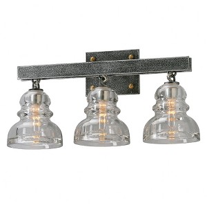 Troy Lighting Menlo Park 3 - Light Vanity in  Old Silver Historic Pressed Clear Shade - 1 of 1