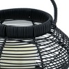 AZL1 Life Concept Decorative Lantern with Rattan Woven Candle Design Timer Function for Living Room Entryway Bedroom, Black, 16"*12"*12" - 3 of 4