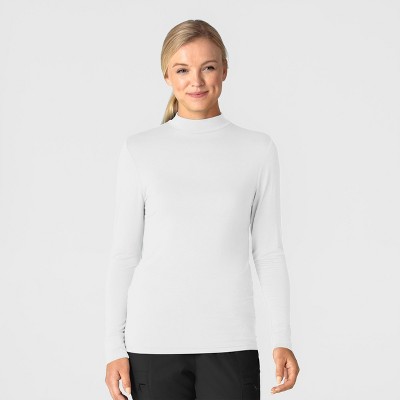 Wink Layers Women’s Long Sleeve Mock Neck Silky Tee
