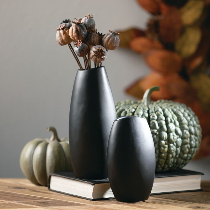Sullivans 6" & 8" Modern Matte Black Vase - Set of 2, 5 of 8