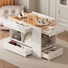 Closet Island with 6 Drawers,Modern Wardrobe Armoire Vanity Island with Glass Display Top for Cloakroom - The Pop Home - 2 of 4