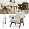 Morgan Accent Chair With Arms,22.5" Wide Lounge Armrest Linen Accent Chair,Upholstered Seat and Back With V Shape Solid Wood Legs-Maison Boucle - 3 of 4