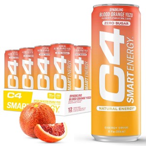 Cellucor C4 Smart Energy Drink, Blood Orange Yuzu - 12 Fl Oz (Pack of 12) - 1 of 4