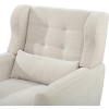 PAGED Modern Accent Chair, Teddy Fabric Arm Chair with High Back and Wooden Legs, Comfy Reading Chair for Bedroom, Living Room Furniture - 4 of 4