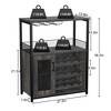 3-Tier Wine Bar Cabinet with Detachable Wine Rack and Storage Space - 2 of 4