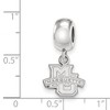 Black Bow Jewelry Sterling Silver Marquette Golden Eagles NCAA Bead Charm - 3 of 4