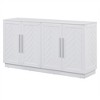 Sideboard with 4 Doors Large Storage Space Buffet Cabinet with Adjustable Shelves and Silver Handles - 2 of 4