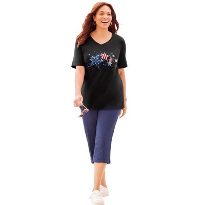 Catherines Women's Plus Size Stars & Shine Tee