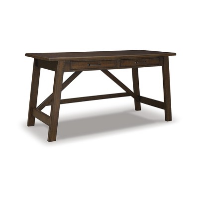 Signature Design by Ashley Baldridge 2 Drawer Home Office Desk, Rustic Brown
