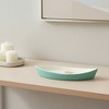 HomeRoots 10" Aqua And White Cast Iron Oval Boat Shaped Tray - 2 of 4