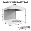 10x10 Pop-up Canopy，Patio Tent，Patented One Push Tent for Outdoor Events Commercial Instant Canopies，Canopy Wind Tunnel Design，with Wheeled Bag - 4 of 4