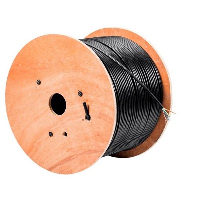 Monoprice Cat5e Ethernet Bulk Cable - 1000 Feet - Black | Network Internet Cord - Solid, 350Mhz, STP, Pure Bare Copper Wire, Outdoor, 24AWG