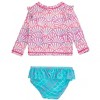 RuffleButts Girls UPF50+ Skirted Flutter Long Sleeve Rash Guard Bikini - 2 of 4