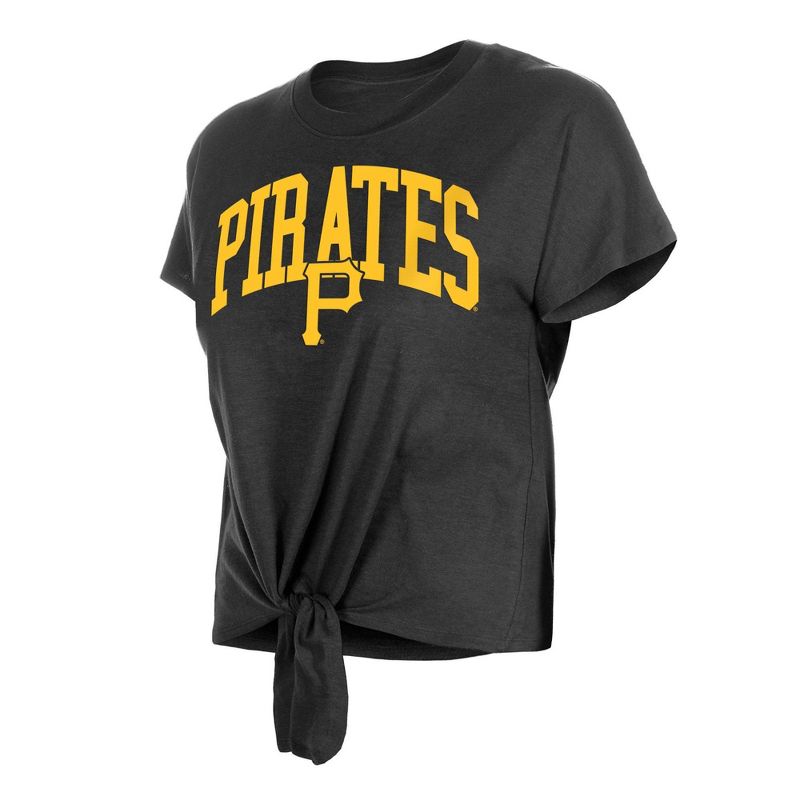MLB Pittsburgh Pirates Women&#39;s Front Knot T-Shirt, 3 of 7