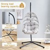 Okak Heavy Duty Wicker Hanging Chair with Stand,Porch Swing with Wicker Weave,Indoor/Outdoor Single Swing Chair for Porch,Patio,Backyard - 3 of 4