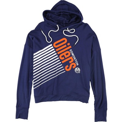 Touch by G-III Womens Oilers Tulip Back Hoodie Sweatshirt