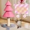 SEVOBAL Pet Tower Christmas Tree Cat Scratcher, Cat Scratching Post for Indoor Cats Cat Scratching Tree Cat Scratch Tower, Pink, 20.4"*16.5"*26.7" - 4 of 4