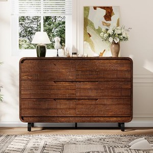 6 Drawers Dresser for Bedroom, 47" Wide Modern Wooden Clothes Dresser with Large Wood Storage - 1 of 4